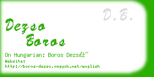 dezso boros business card